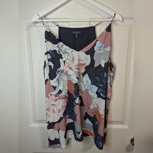 Madison V neck floral pink and grey strappy top size XL